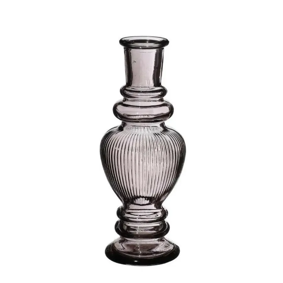 Vazen-Ideas 4 Seasons Bloemenvaas Venice - glas - grijs smoke - D5.7 x H15 cm