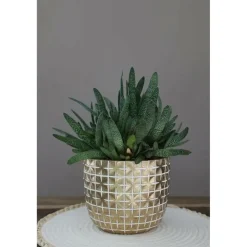 Ideas 4 Seasons Ideas4Seasons Bloempot ruit motief Hanoi - goud - D14 x H12 cm