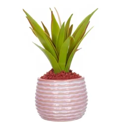 Ideas 4 Seasons Ideas4seasons Plantenpot ribbel - zachtroze - D14 x H10 cm