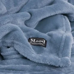 Plaids-In the Mood Collection Famke Fleece Plaid - 180 x 130 cm - Lichtblauw
