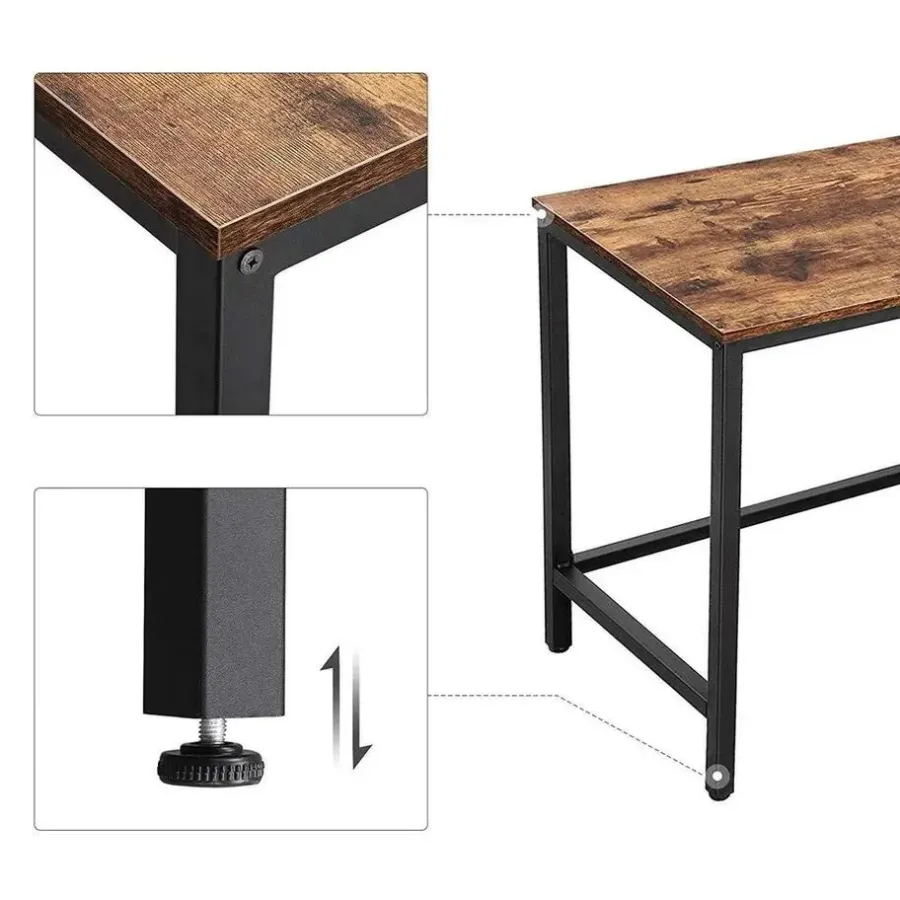 Parya Home Industrieel hoek bureau - MDF - Metaal - Zwart