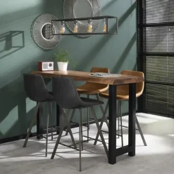 Dimehouse Industriële bartafel boomstam acaciahout Vince 150 cm - Hout - Bruin