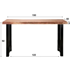Dimehouse Industriële bartafel boomstam acaciahout Vince 150 cm - Hout - Bruin