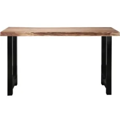 Dimehouse Industriële bartafel boomstam acaciahout Vince 150 cm - Hout - Bruin
