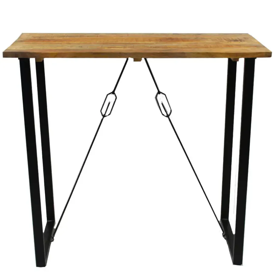 Dimehouse Industriële bartafel Vegas 130x70x110 cm Mangohout - Mangohout - Bruin