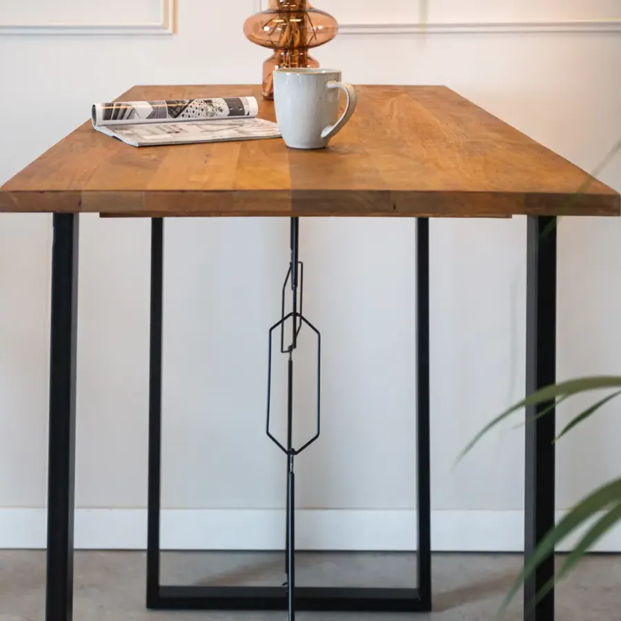 Dimehouse Industriële bartafel Vegas 130x70x110 cm Mangohout - Mangohout - Bruin