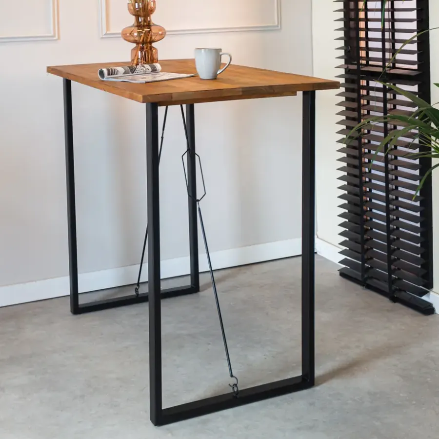 Dimehouse Industriële bartafel Vegas 130x70x110 cm Mangohout - Mangohout - Bruin