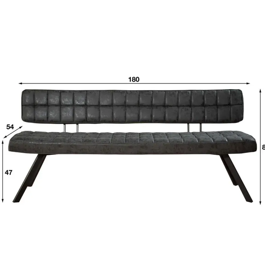 Dimehouse Industriële Eetkamerbank Madrid 180 cm