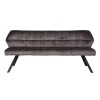 Eetkamerbanken-Dimehouse Industriële eetkamerbank Romy velvet 180 cm grijs - 190x180x81 cm - Stof - Grijs