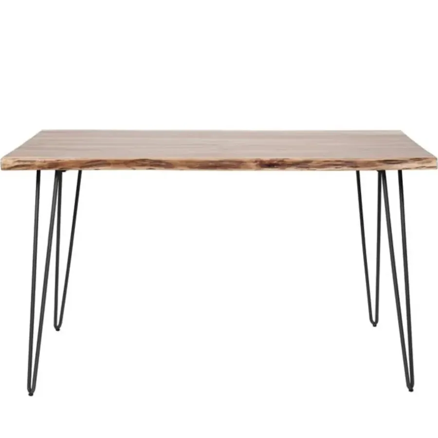 Industriële Eettafels-Dimehouse Industriële eettafel acaciahout Novi 130x70 cm - Hout - Bruin