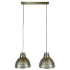 Dimehouse Industriële hanglamp Luisa 2-lichts metaal brons 38x95x150 cm Brons