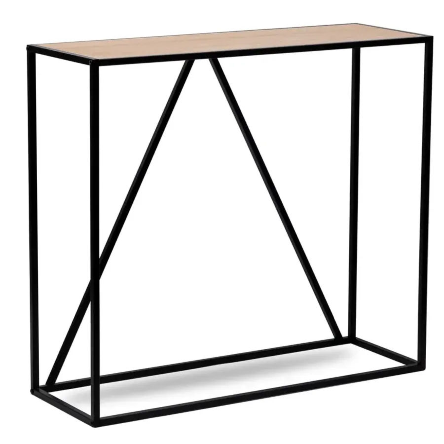Sidetables-Nordlys Industriële houten en zwarte metalen consolestijl