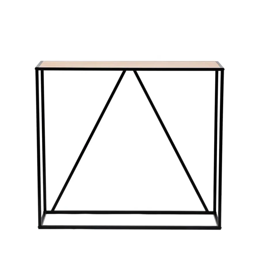 Sidetables-Nordlys Industriële houten en zwarte metalen consolestijl