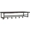 Dimehouse Industriële kapstok Yme acaciahout metaal - 30x100x27 cm - Hout - Bruin