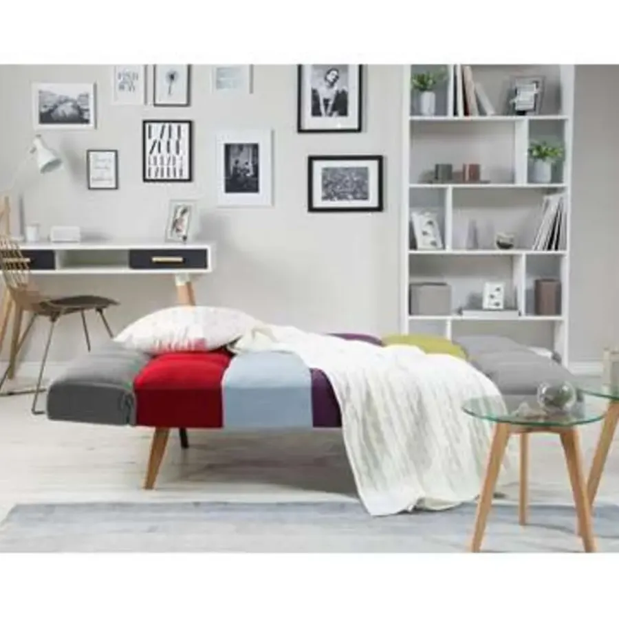 Slaapbanken|Slaapbanken-Beliani INGARO - Slaapbank 3-zits - Multicolor - Polyester
