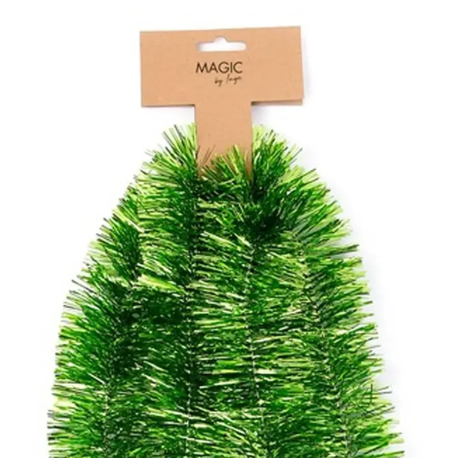 Kerstdecoratie-Inge-glas Inge Christmas decor kerstslinger - groen - folie - 750 x 7,5 cm