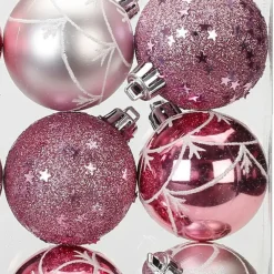 Inge-glas Inge Christmas Goodz kerstballen 9x - 6 cm -kunststof -roze