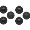 Kerstballen-Inge-glas Inge Christmas grote kerstballen - 6x- zwart - 10 cm - glas