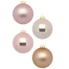 Kerstballen|Kerstdecoratie-Inge-glas Inge Christmas Kerstballen - 12st - glas - parel roze - 8cm