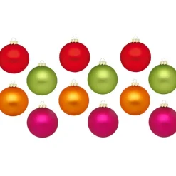 Kerstballen-Inge-glas Inge Christmas Kerstballen - 12x - gekleurd - 8 cm - glas