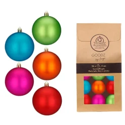 Inge-glas Inge Christmas Kerstballen - kunststof - 26x - gekleurd - 4 cm