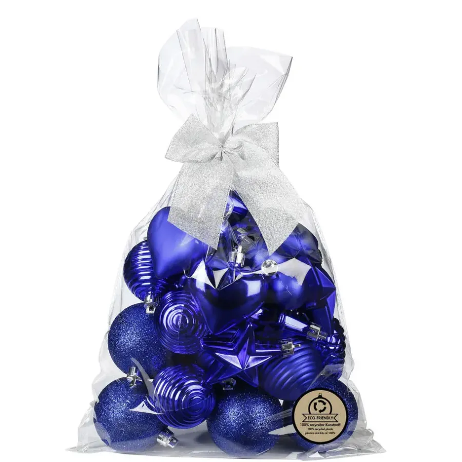 Inge-glas Inge Christmas kerstballen - 30 delig - kunststof - kobalt blauw