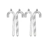 Inge-glas Inge goods Kersthangers - 4x - zuurstokken - zilver - 14 cm