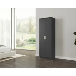 Interiax Kledingkast 'Amelie' - Antraciet - 2 Deurs - 180x80x40 cm