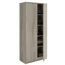 Draaideurkasten-Interiax Kledingkast 'Amelie' - Sonoma Eik - 2 Deurs - 180x80x40 cm