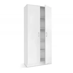 Kledingkasten|Kledingkasten-Interiax Kledingkast 'Amelie' - Wit - 2 Deurs - 180x80x40 cm