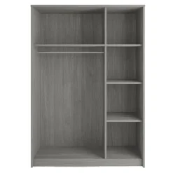 Interiax Kledingkast 'Amelie' - Grijze Eik - 3 Deurs - 180x120x54 cm