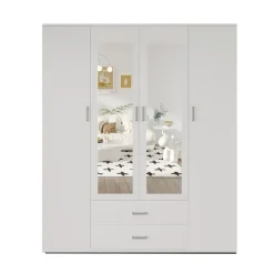 Interiax Kledingkast 'Lena' - Sonoma Eik - 4 Deurs - 185x160x52cm