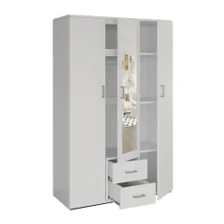 Interiax Kledingkast 'Lena' - Wit - 3 Deurs - 185x120x52cm