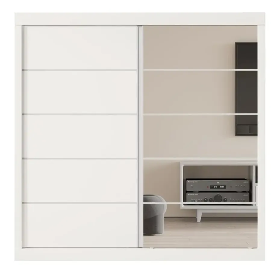 Interiax Kledingkast 'Mila' - Wit - Schuifdeurkast - 197x182x52 cm