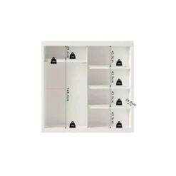 Interiax Kledingkast 'Mila' - Wit - Schuifdeurkast - 197x182x52 cm