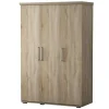 Interiax Kledingkast 'Mila' - Sonoma Eik - 3 Deurs - 183x120x52cm