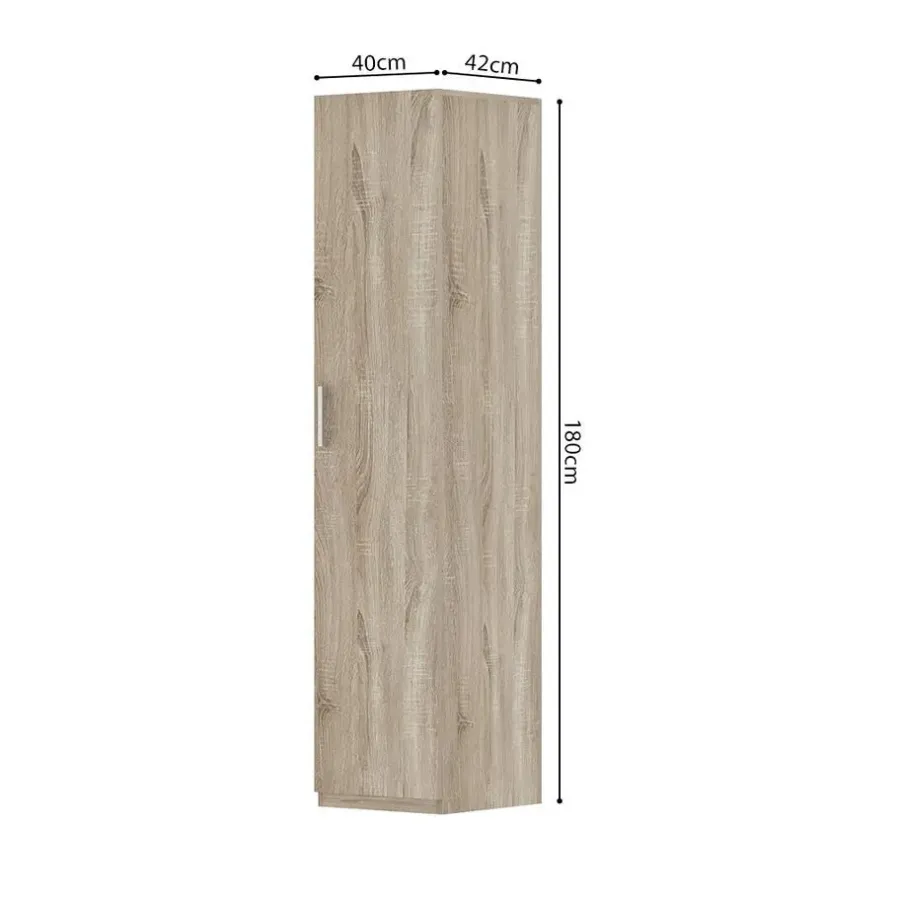 Interiax Kledingkast 'Mila' - Sonoma Eik - 1 Deurs - 180x40x42 cm
