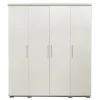 Interiax Kledingkast 'Mila' - Wit - 4 Deurs - 183x120x52cm