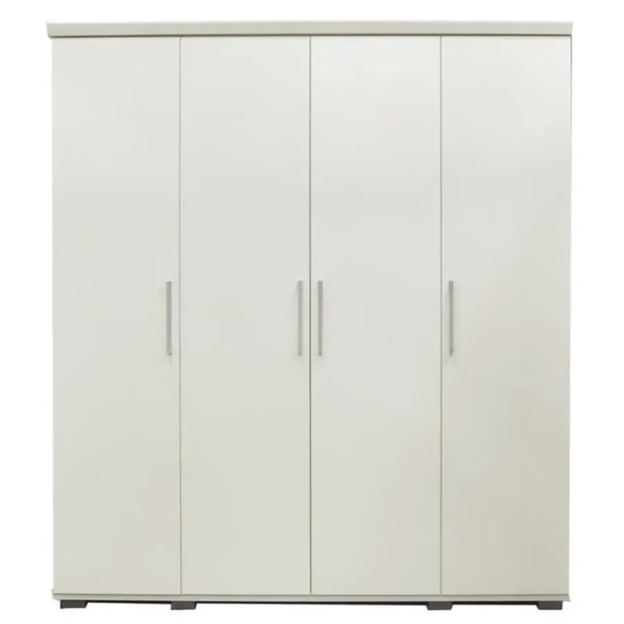 Interiax Kledingkast 'Mila' - Wit - 4 Deurs - 183x120x52cm