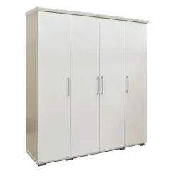 Interiax Kledingkast 'Mila' - Wit - 4 Deurs - 183x120x52cm