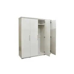 Interiax Kledingkast 'Mila' - Wit - 4 Deurs - 183x120x52cm