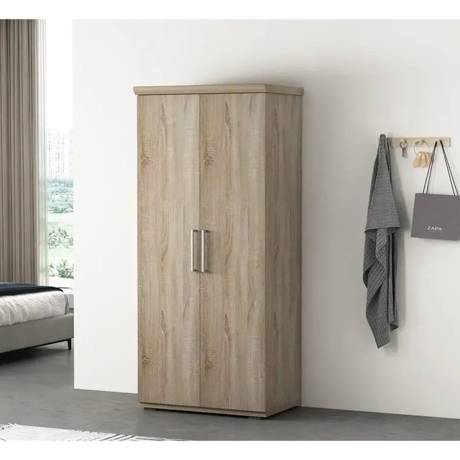 Interiax Kledingkast 'Mila' - Sonoma Eik - 2 Deurs - 183x80x52cm