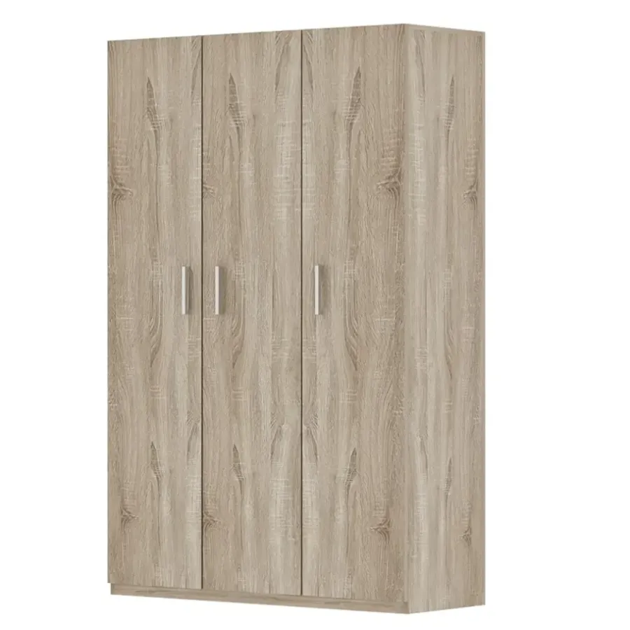 Interiax Kledingkast 'Mila' - Sonoma Eik - 3 Deurs - 180x120x42 cm