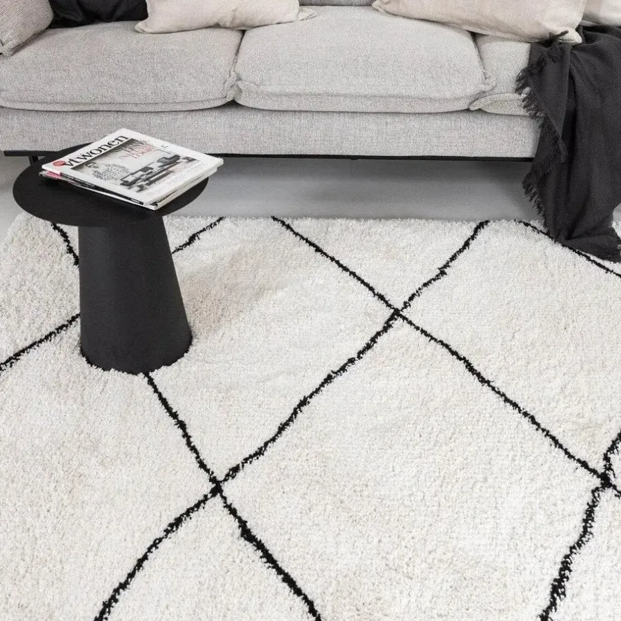 Hoogpolige Vloerkleden-Interieur05 berber vloerkleed Nea wit/zwart - 230 x 160 cm