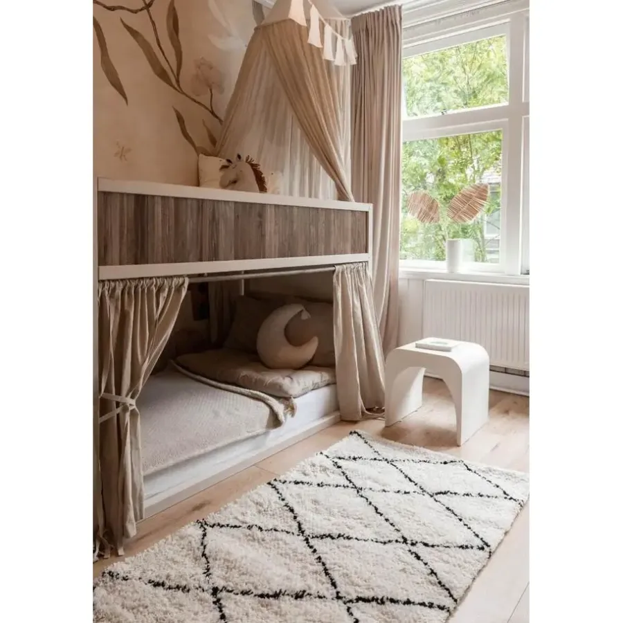 Hoogpolige Vloerkleden-Interieur05 berber vloerkleed Nea wit/zwart - 230 x 160 cm