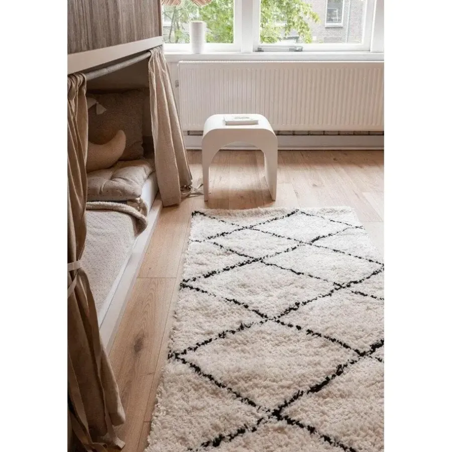 Hoogpolige Vloerkleden-Interieur05 berber vloerkleed Nea wit/zwart - 230 x 160 cm