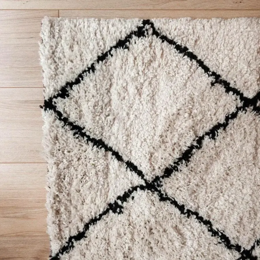 Hoogpolige Vloerkleden-Interieur05 berber vloerkleed Nea wit/zwart - 230 x 160 cm