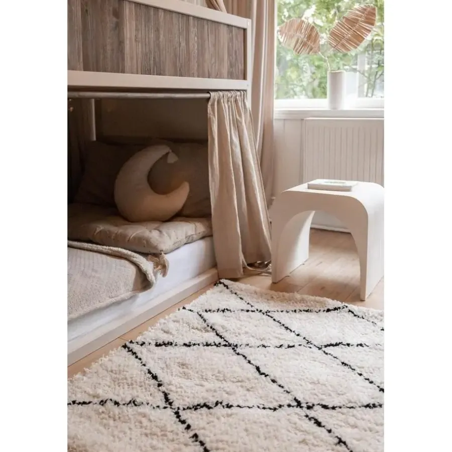 Interieur05 berber vloerkleed Nea wit/zwart - 330 x 240 cm