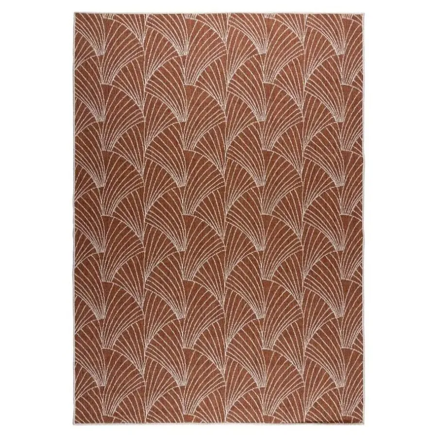 Interieur05 Buitenkleed Deco roest/wit - 230 x 160 cm