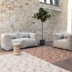 Interieur05 Buitenkleed Deco roest/wit - 230 x 160 cm